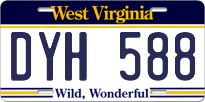 WV license plate DYH588