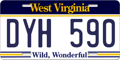 WV license plate DYH590