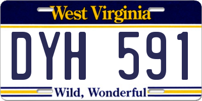 WV license plate DYH591