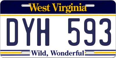 WV license plate DYH593