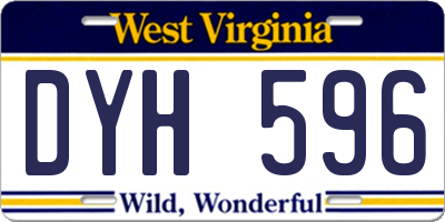 WV license plate DYH596