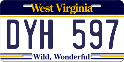 WV license plate DYH597
