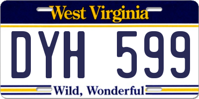 WV license plate DYH599