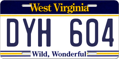 WV license plate DYH604