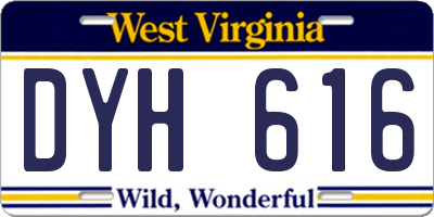 WV license plate DYH616