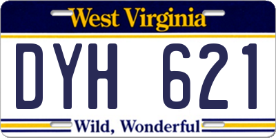WV license plate DYH621