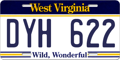 WV license plate DYH622