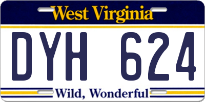 WV license plate DYH624