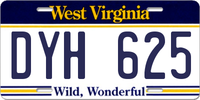 WV license plate DYH625