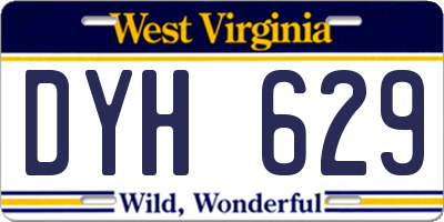 WV license plate DYH629
