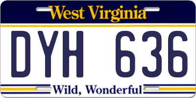 WV license plate DYH636