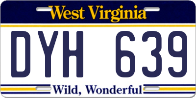 WV license plate DYH639