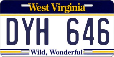 WV license plate DYH646