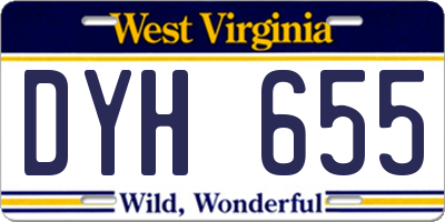 WV license plate DYH655
