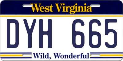 WV license plate DYH665