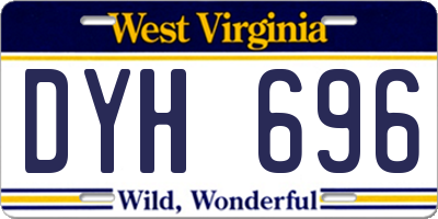WV license plate DYH696