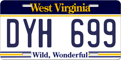 WV license plate DYH699