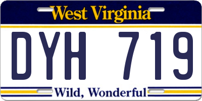 WV license plate DYH719