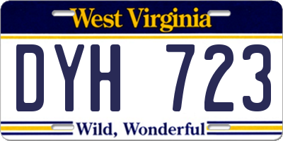 WV license plate DYH723