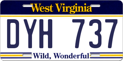 WV license plate DYH737