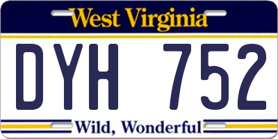 WV license plate DYH752