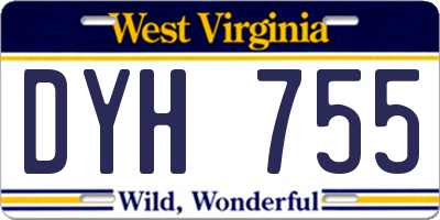 WV license plate DYH755