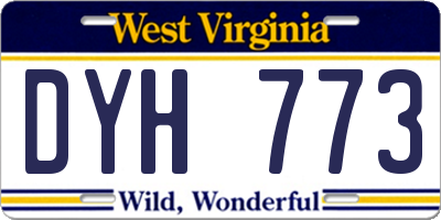 WV license plate DYH773