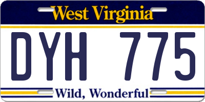 WV license plate DYH775