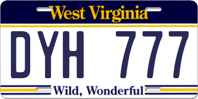 WV license plate DYH777