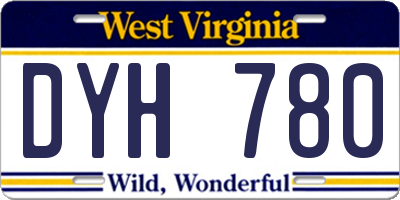 WV license plate DYH780