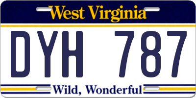 WV license plate DYH787