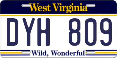 WV license plate DYH809