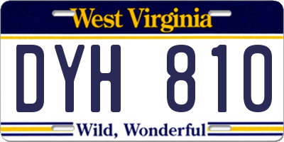 WV license plate DYH810