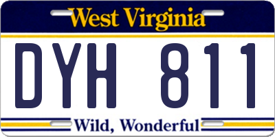 WV license plate DYH811