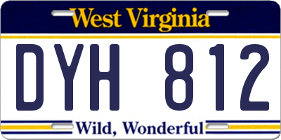 WV license plate DYH812