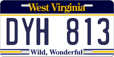 WV license plate DYH813