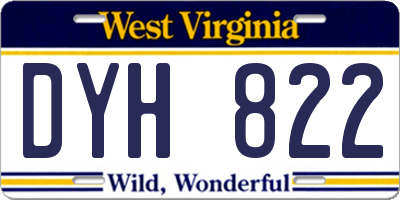 WV license plate DYH822