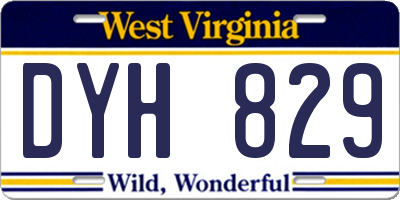 WV license plate DYH829