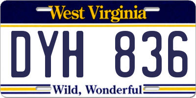 WV license plate DYH836