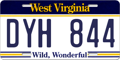 WV license plate DYH844