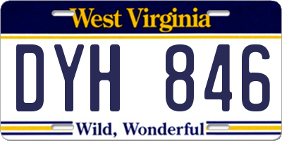 WV license plate DYH846