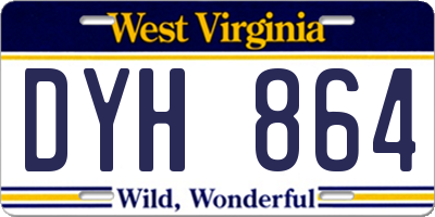 WV license plate DYH864