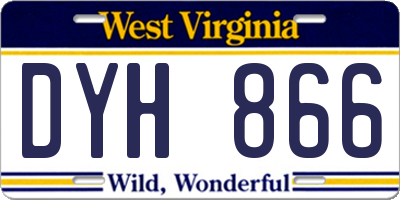 WV license plate DYH866
