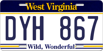 WV license plate DYH867