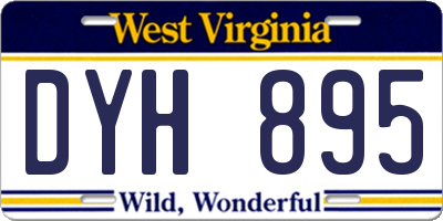 WV license plate DYH895