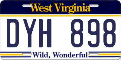 WV license plate DYH898
