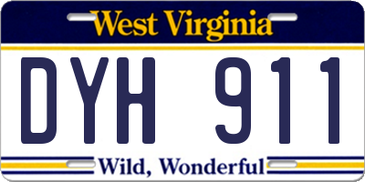 WV license plate DYH911
