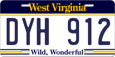 WV license plate DYH912