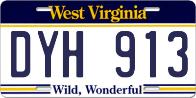 WV license plate DYH913