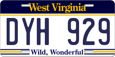 WV license plate DYH929